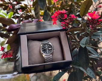 Seiko 5 Automatikuhr 7S26C : Schwarzes Zifferblatt Japanuhr