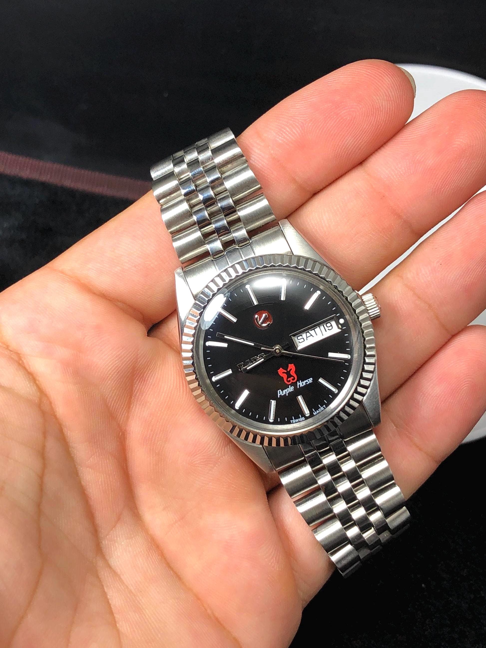 RADO Purple Horse 自動巻き腕時計 Vintage Rado Purple Horse 606.3253.4 /537410786 Black Dail
