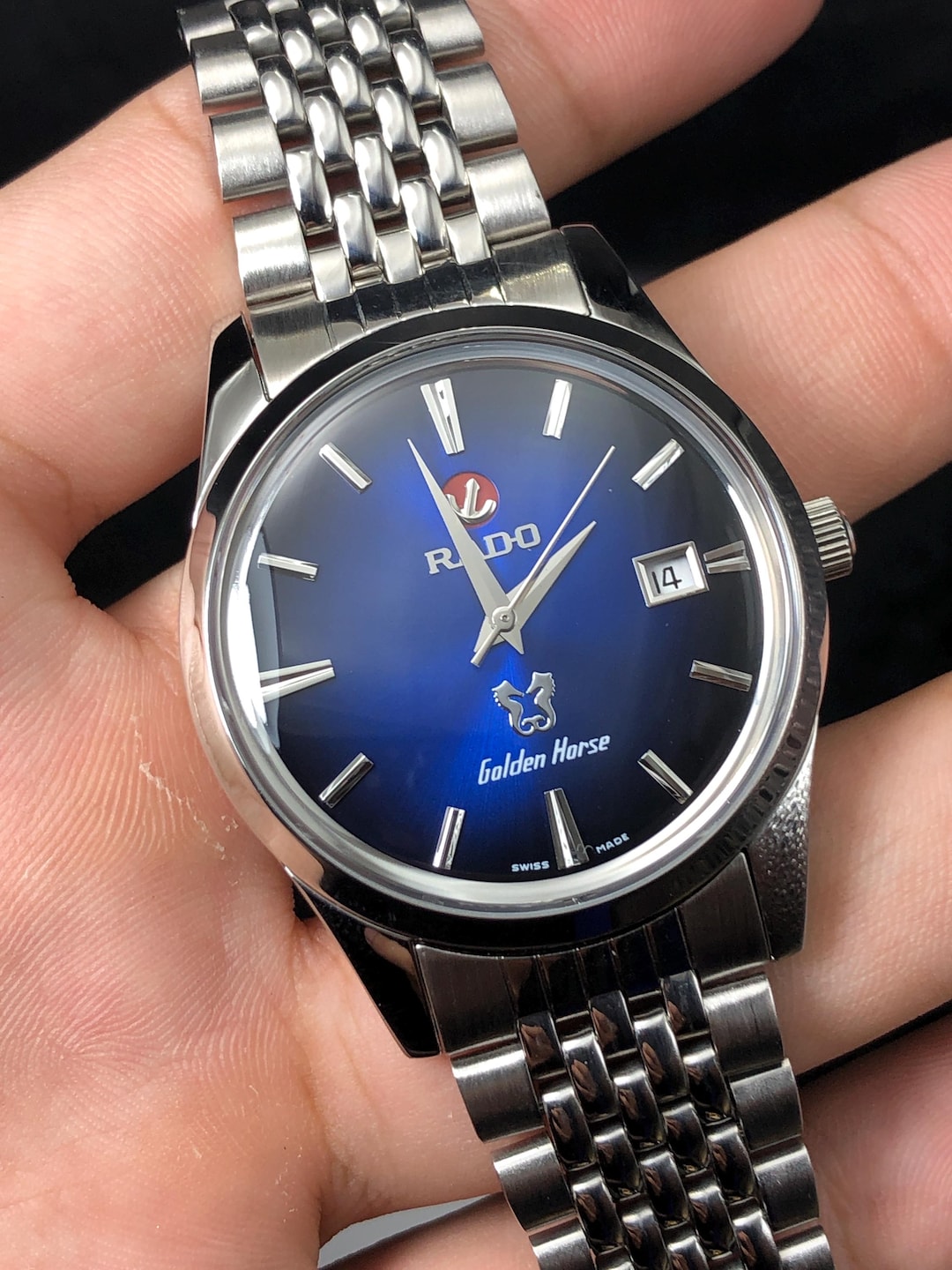 Vintage Rado Golden Horse Automatic Watch: Blue Dial, 25 Jewels - Etsy
