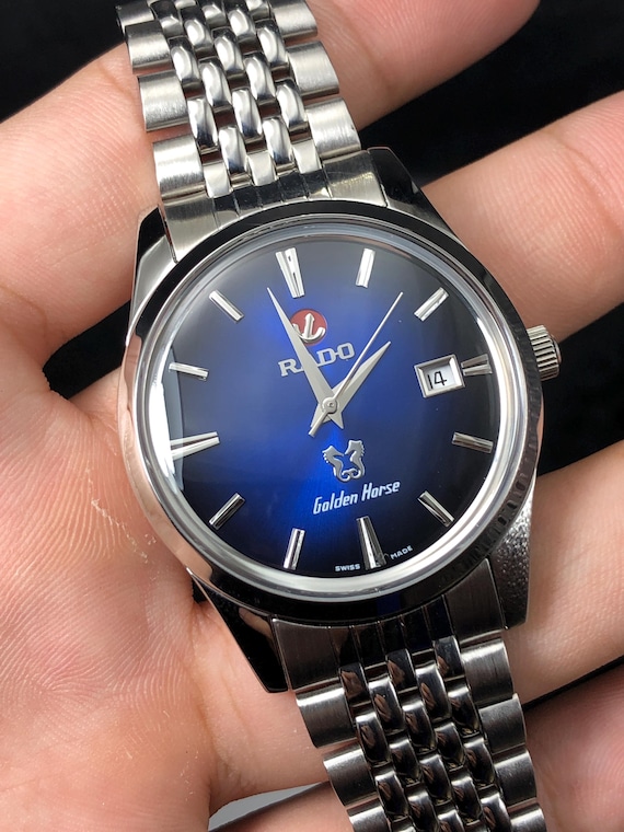 Vintage Rado Golden Horse Automatic Watch: Blue Dial, 25 Jewels - Etsy