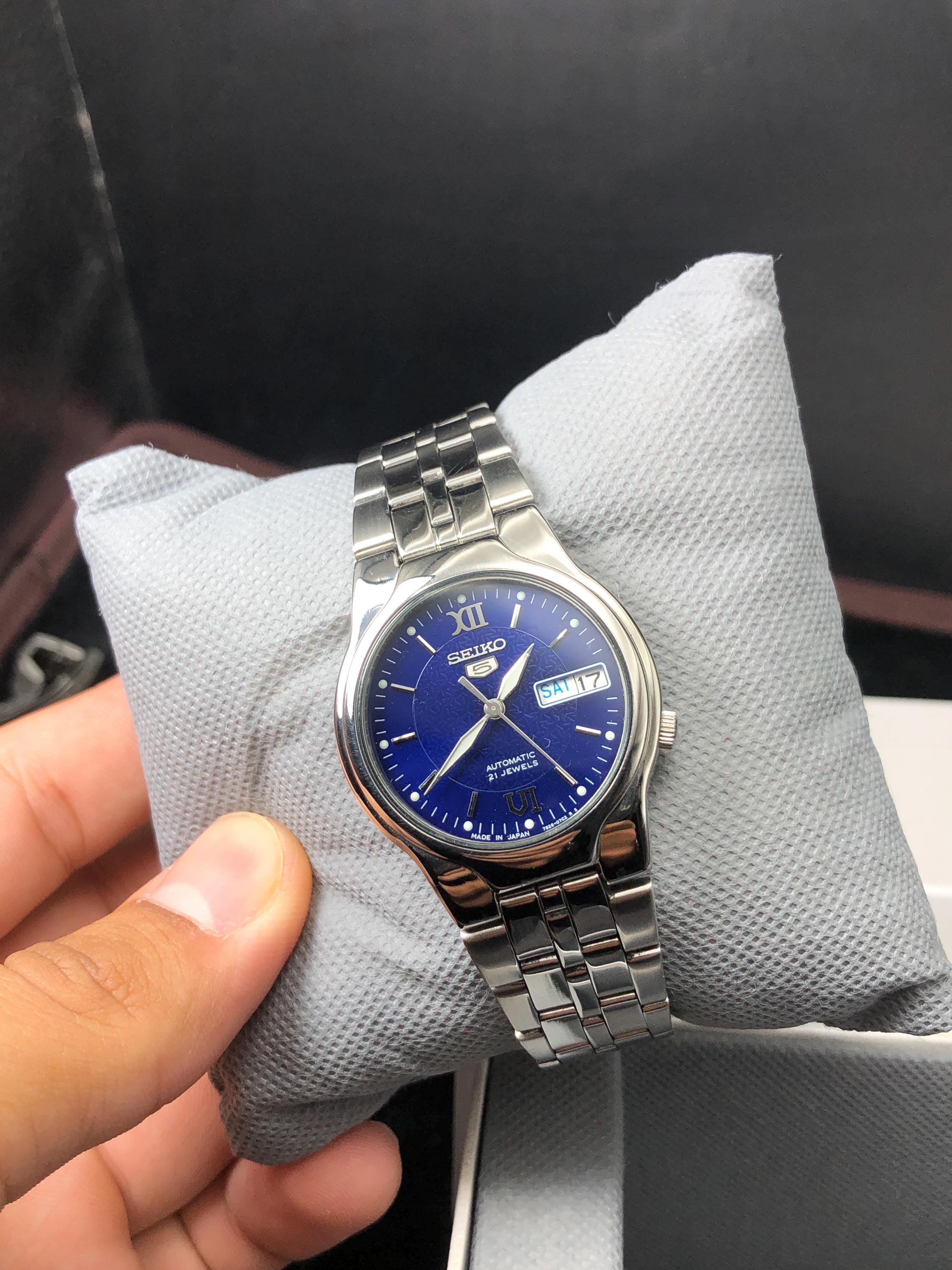 Seiko 5 Automatic Watch - 7S26C - Japan Made - Blue Dial - Etsy
