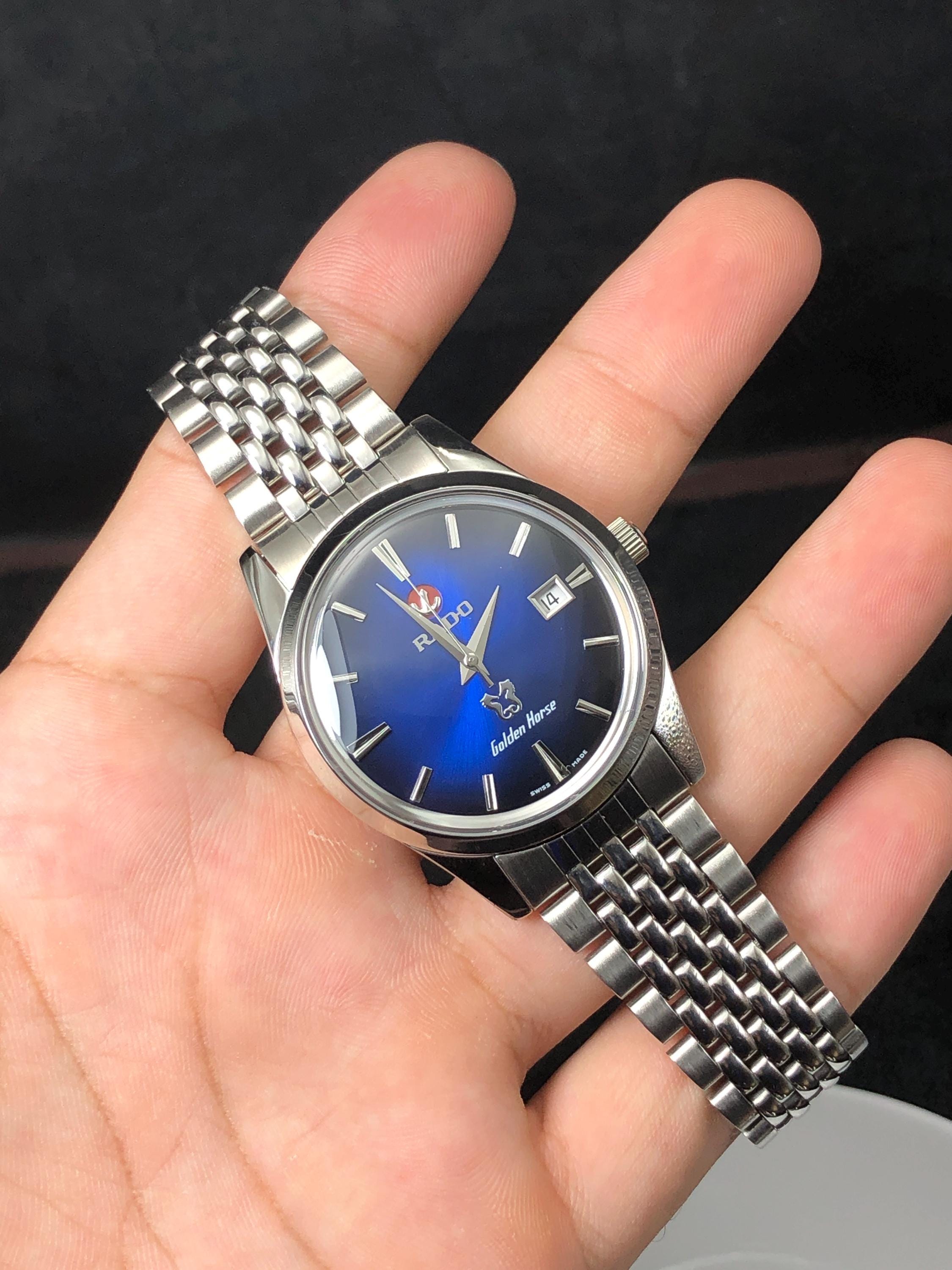 Vintage Rado Golden Horse Automatic Watch: Blue Dial, 25 Jewels - Etsy