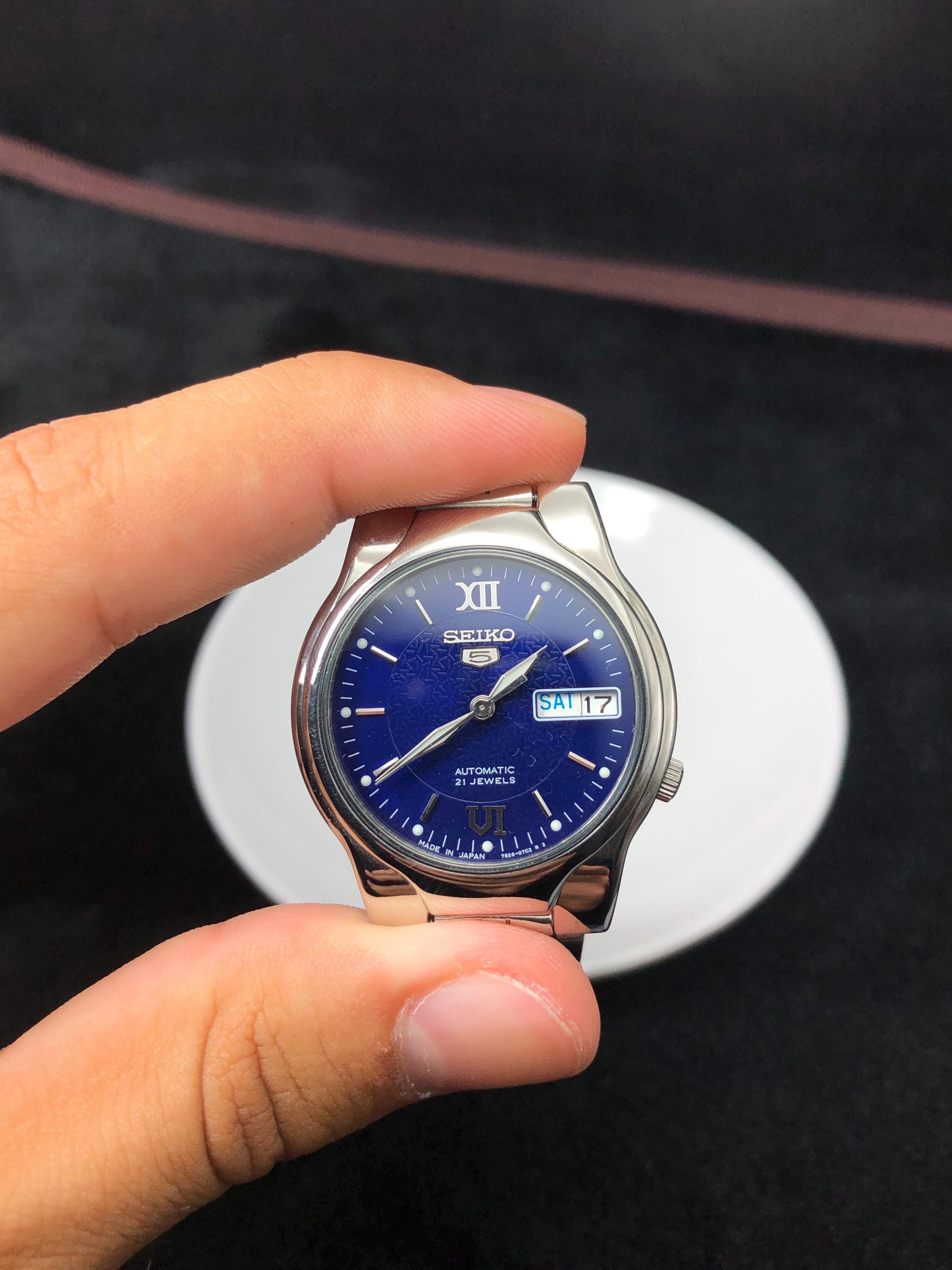 Seiko 5 Automatic Watch - 7S26C - Japan Made - Blue Dial - Etsy