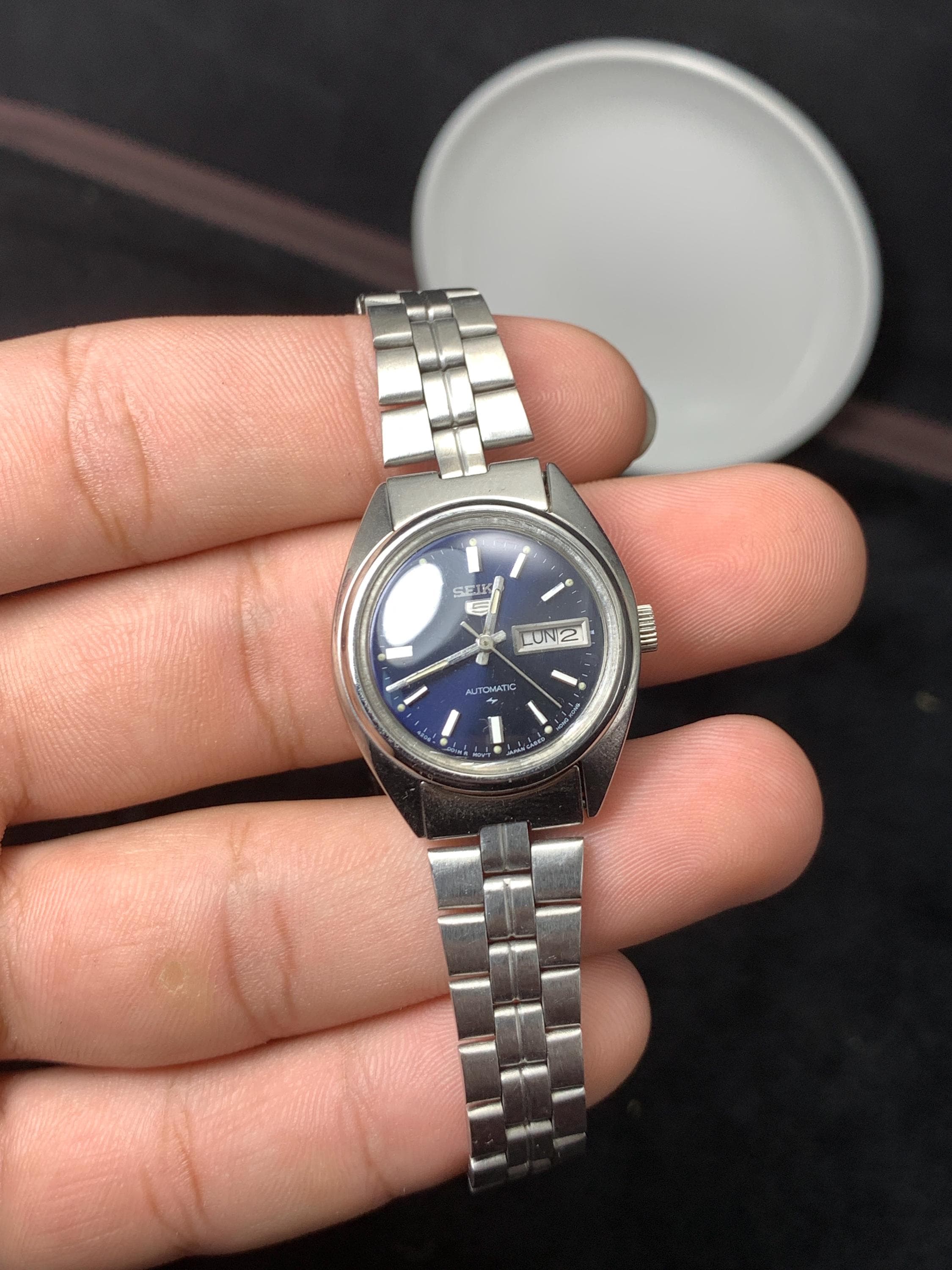 Montre Digitale Seiko Ladies DZ07A En Acier Inoxydable Argent Et Bleu - Occasion