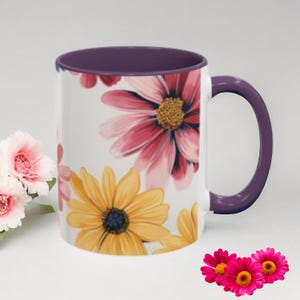 Wildflower Ceramic Mug: Botanical Garden Design, Nature Lover Gift