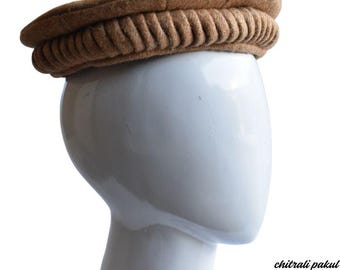 Handmade Wool Pakol Topi: Afghan Chitrali Winter Hat