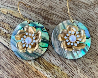 Abalone Shell flower earrings