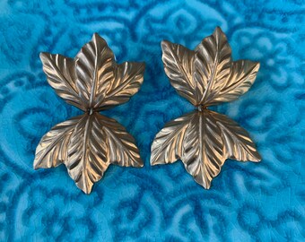 Brass leaf earrings