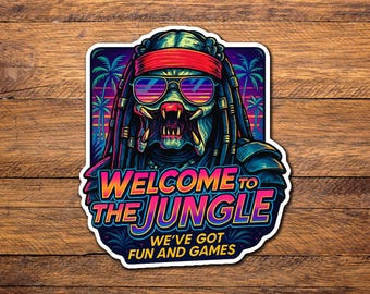 Funny Predator "Welcome To The Jungle" Sticker - GNR
