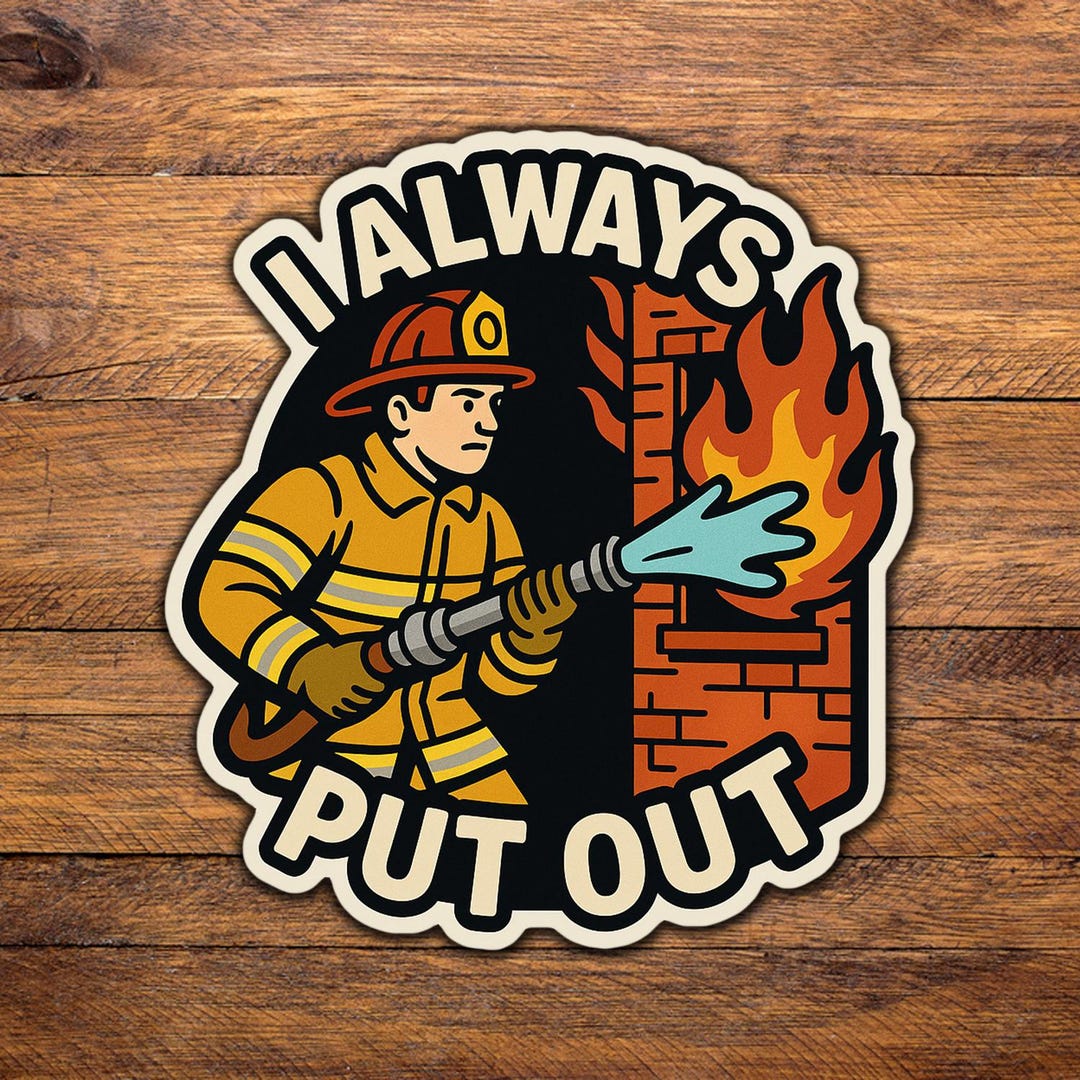 Fireman Switch Sticker Funny Firefighter Sticker - I Always Put Out - Etsy