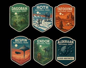 Star Wars National Park Sticker: Water-Resistant Matte Vinyl