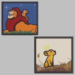 Diseño de bordado de Simba: Patrón de bordado a máquina de dragón de dibujos animados (descarga digital)