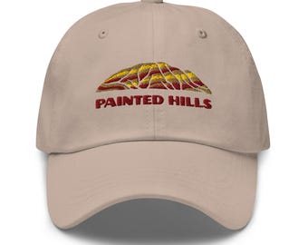 Painted Hills Embroidered Hat Pacific Northwest Travel Souvenir Outdoor Adventure Hiking Cap Central Oregon Landmark Gift