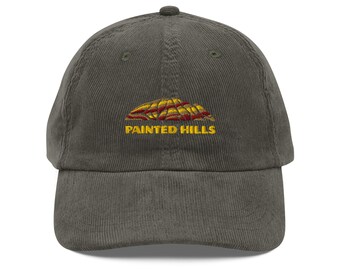 Painted Hills Embroidered Hat Pacific Northwest Outdoor Adventure Travel Souvenir Hiking Cap Central Oregon Landmark Gift Corduroy Hat