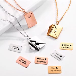 Envelope locket necklace