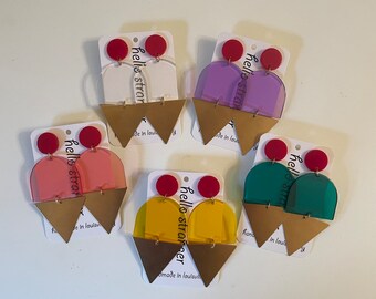 Snow Cone with a Cherry on Top Studs