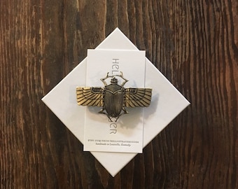 Handmade scarab beetle barrette hair clip // gift idea for her // boho steampunk nature bug winged insect // egyptian spirit animal symbol