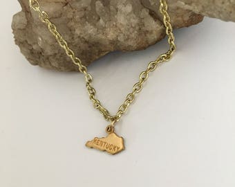 Kentucky State charm necklace // handmade in usa // back to school gift idea // customizable // souvenir state pride