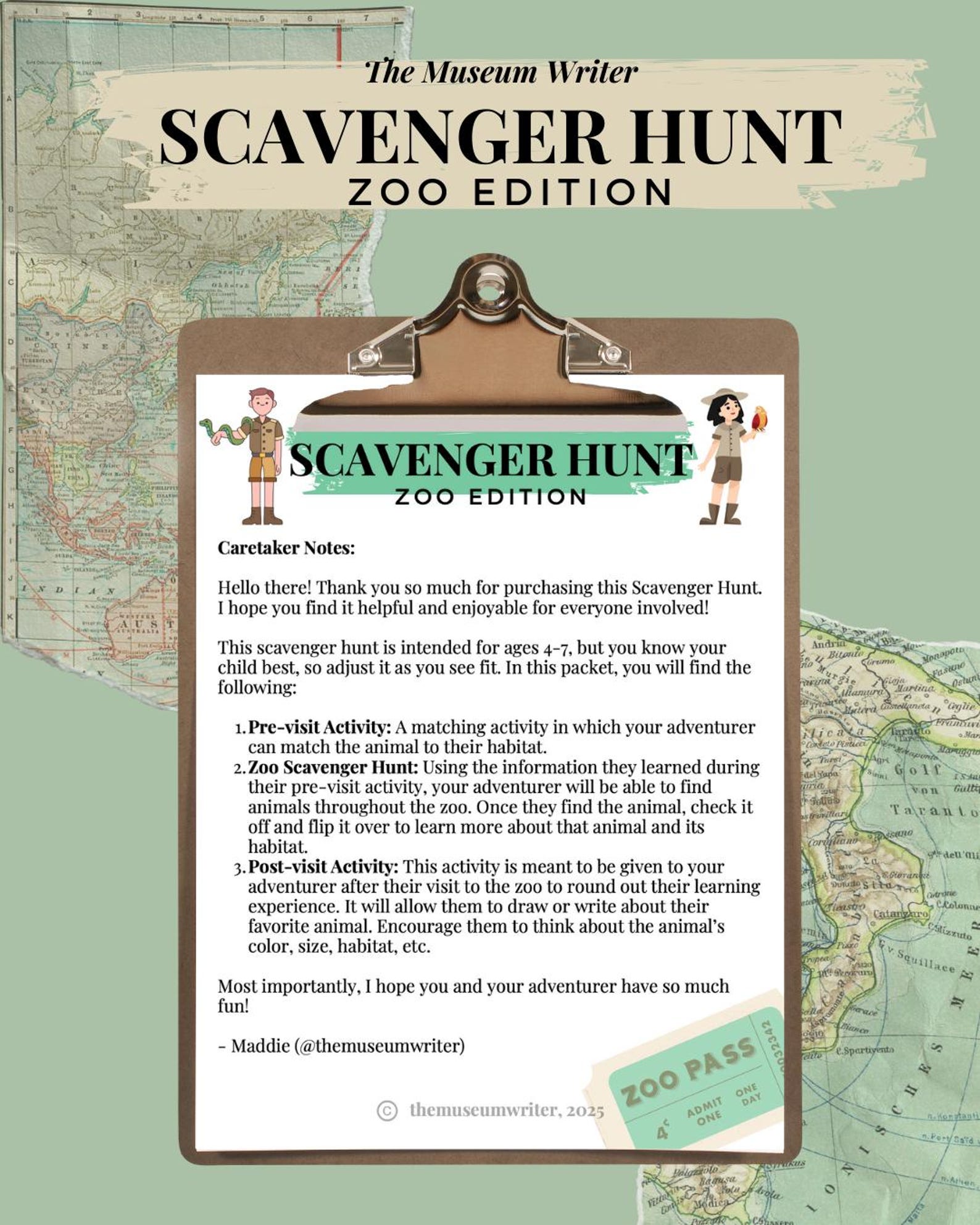 Zoo Scavenger Hunt for Kids – Printable Animal Activity for Ages 4-7 ...