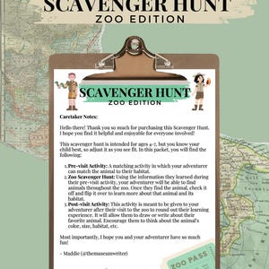 Zoo Scavenger Hunt for Kids – Printable Animal Activity for Ages 4-7, Fun & Educational