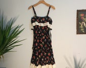 Vintage SEARS 70s 80s tiered floral prairie peasant dress boho hippie summer festival