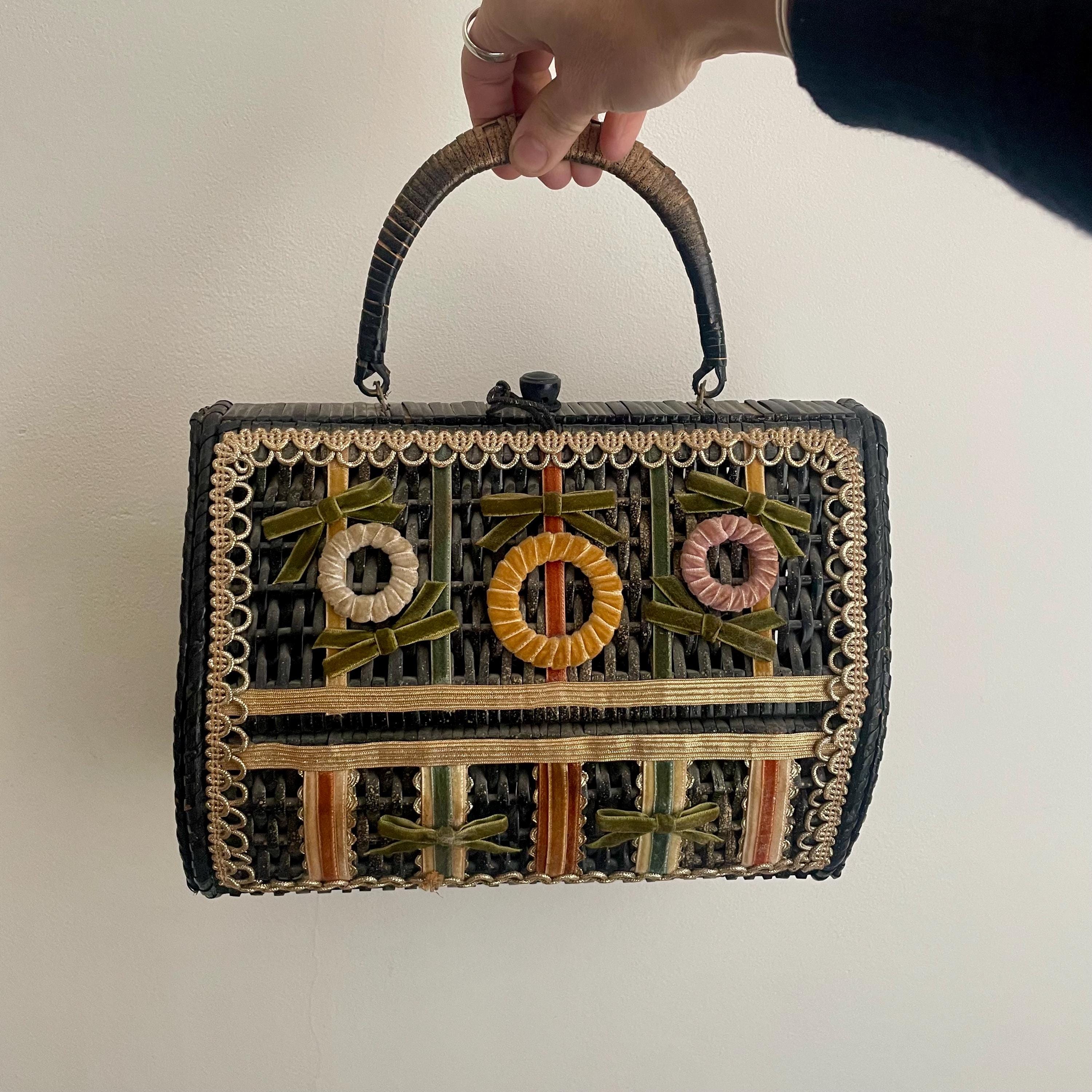 1950s Wicker Purse - Etsy
