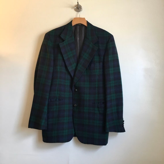 Vintage AYRES Men's Store Plaid Wool Blazer Suit J