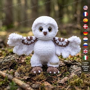 Owl CROCHET PATTERN Amigurumi snowy owl English pattern, PDF Christmas gift Baby Owl crochet pattern