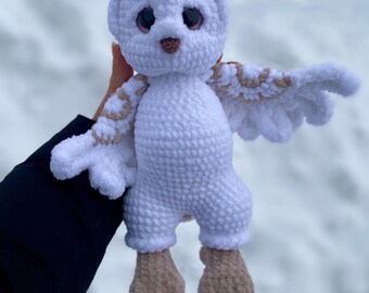 シロフクロウのあみぐるみ編み図、PDFおもちゃ作りガイド - Etsy 日本