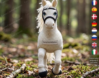 Horse crochet pattern, american paint horse crochet patterns, amigurumi horse pdf, easy beginner crochet (PDF Pattern)