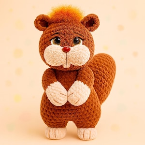 Crochet Beaver Pattern PDF: Amigurumi Woodland Animal, Realistic Beaver Plushie, Digital Download