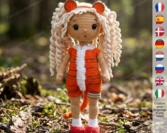 Modèle au crochet pour poupée Amigurumi : tutoriel de la poupée Kelly (téléchargement PDF), poupée Amigurumi Mila