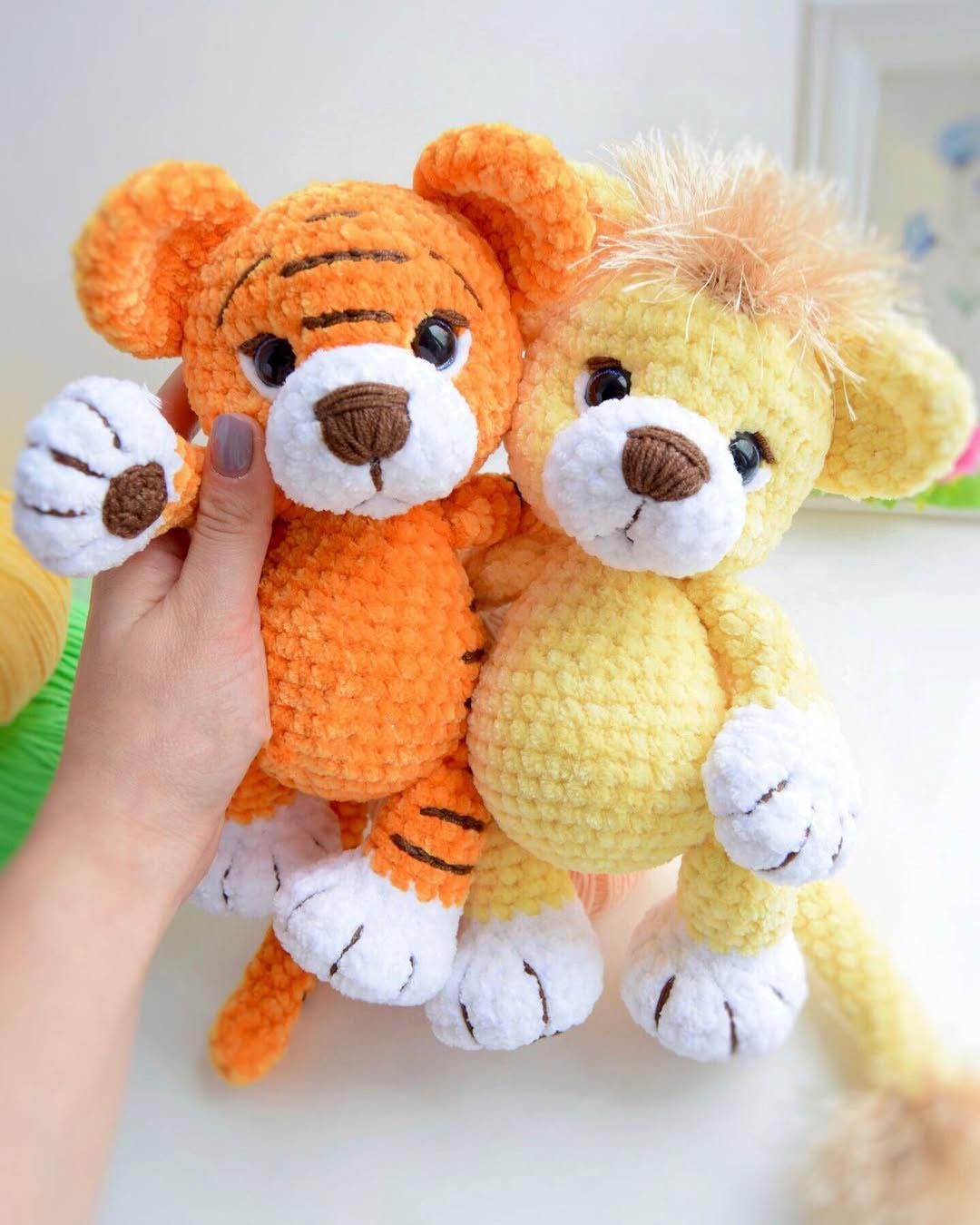 Tiger lion crochet pattern English PDF, Amigurumi tutorial PDF in English, amigurumi handmade children's gift for the Christmas gift