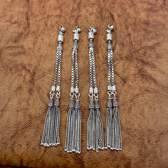 925 Sterling Silver Handmade Box Chain Misbaha Tassel