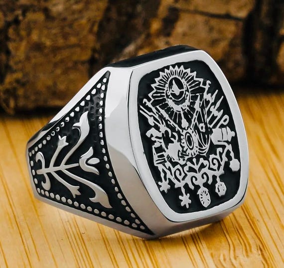 925 Sterling Silver Men’s Ring with Ottoman Coat of Arms – 16 g
