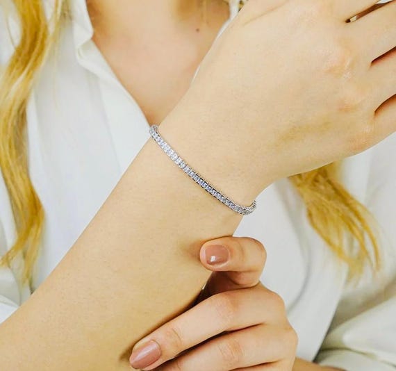 925 Sterling Silver Tennis Bracelet with 3mm Stones – 18 cm