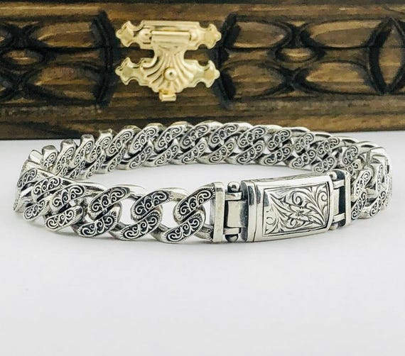 925 Sterling Silver Handmade Gourmet Men’s Bracelet – 42.1 g