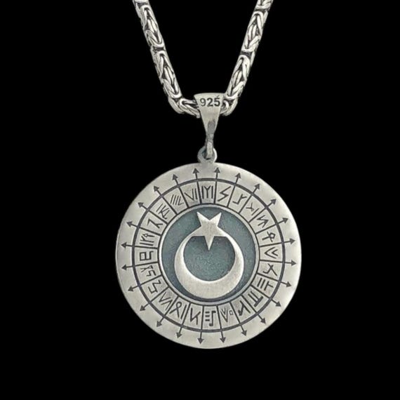 925 Sterling Silver Ayyildiz & Turkic Tribes Pendant with King Chain