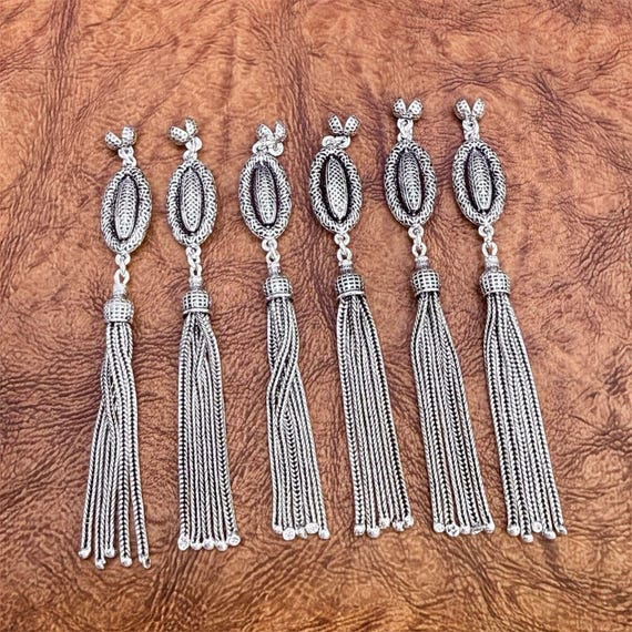 925 Sterling Silver Ottoman Misbaha Tassel: Handmade Filigree Islamic Gift