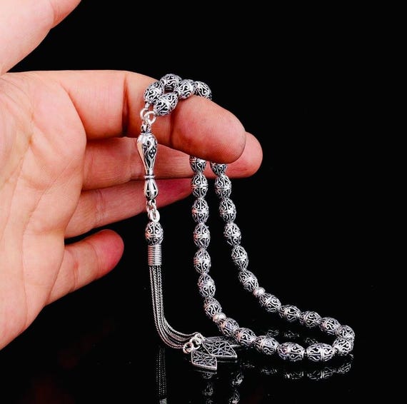 925 Sterling Silver Arpa Cut Casting Misbaha