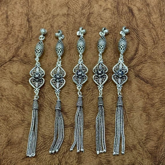 925 Sterling Silver Handmade Floral Design Misbaha Tassel
