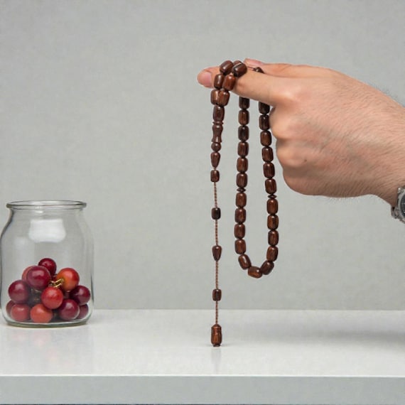 Handmade Pressed Amber Prayer Beads – Classic Men’s Tasbih