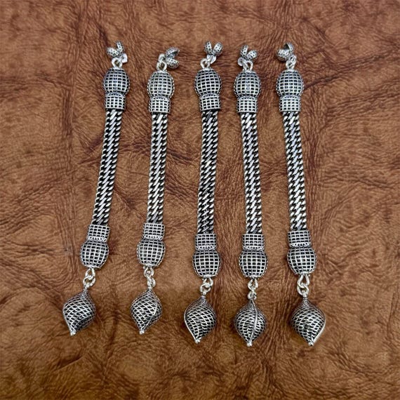 925 Sterling Silver Handmade Chain & Cage Design Tasbih Tassel Ottoman Style Silver Misbaha Part