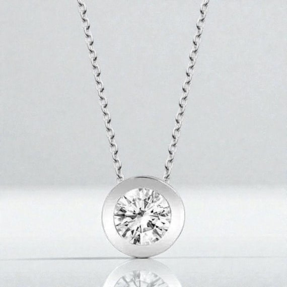 925 Sterling Silver Solitaire Pendant Necklace – Minimal Sparkle Jewelry