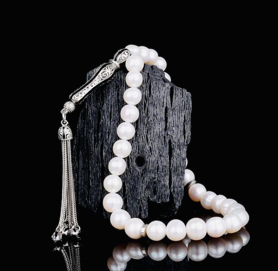 925 Sterling Silver Pearl Misbaha – Wrist Size