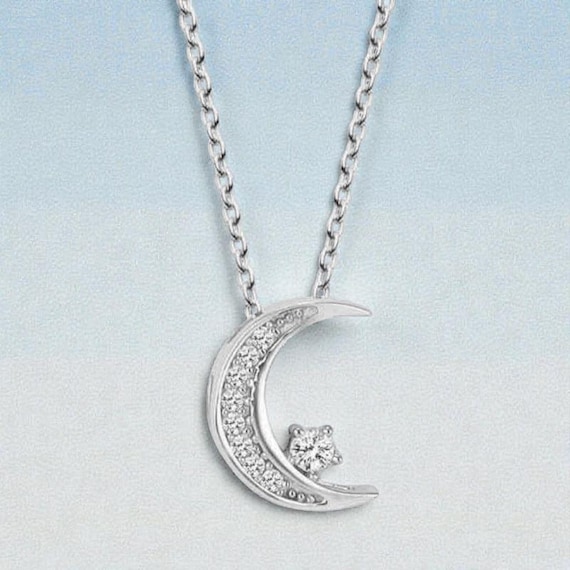 925 Sterling Silver Ayyildiz Pendant Necklace – Dainty Star Moon Jewelry