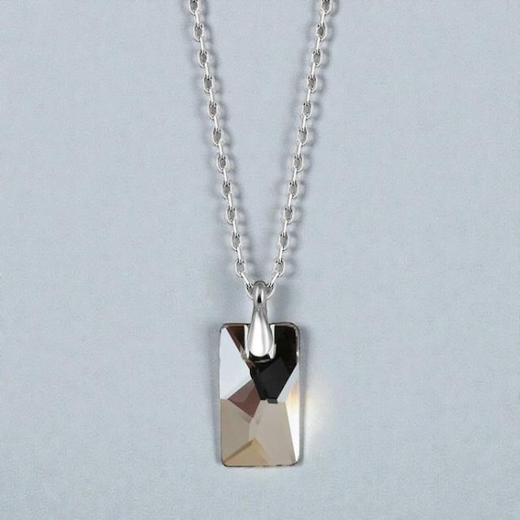 Crystal Stone Silver Necklace – 925 Sterling Silver Chain, Elegant Women’s Jewelry