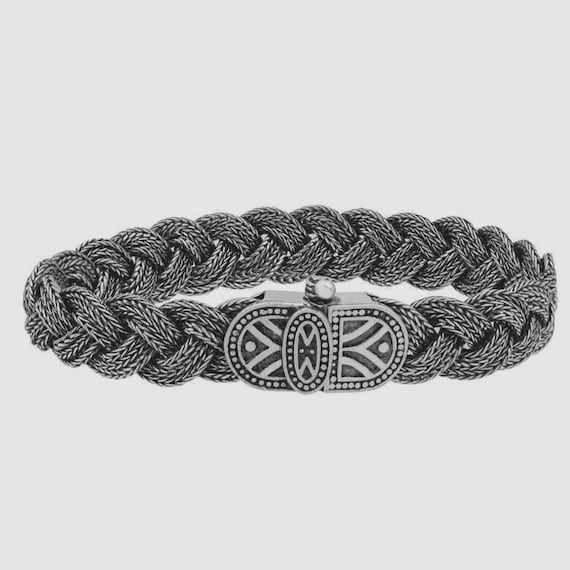925 Sterling Silver Handmade Braided Bracelet for Men