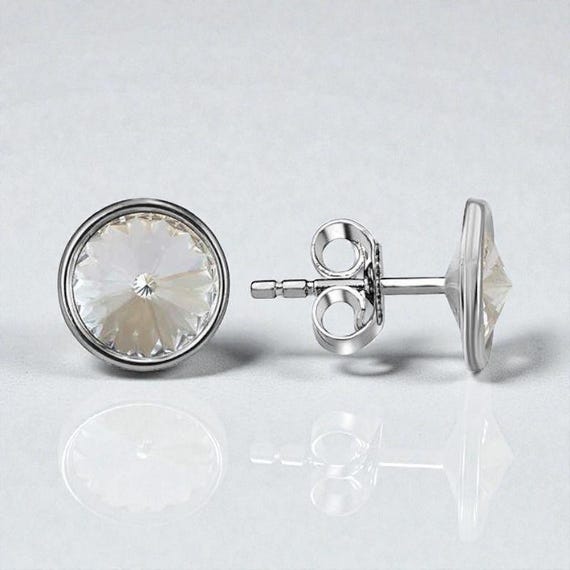 925 Sterling Silver Crystal Stud Earrings