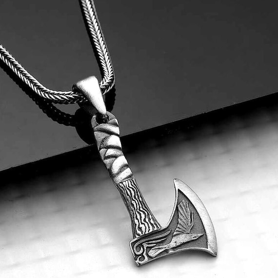 925 Silver Axe Men Necklace